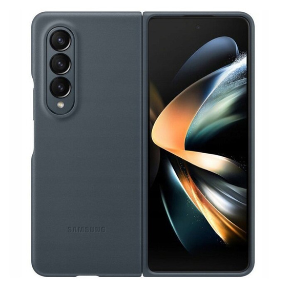 Оригінальний кейс для  Samsung  Galaxy Z Fold 4, Leather Flip Cover, grey green