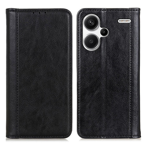 Чoхол до Xiaomi Redmi Note 13 Pro+, Wallet Litchi Leather, чорний