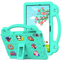 Детский чехол для Samsung Tab A8 X200 / X205, Cute Patterns, с подставкой, зелёный