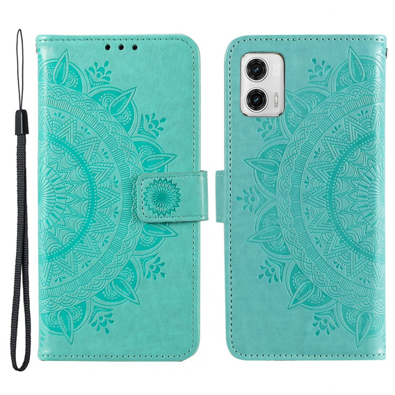 Чохол-книжка для Motorola Moto G73 5G, Mandala Flower, зелений