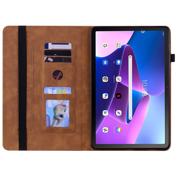 Чохол для Lenovo Tab M10 10.1 Gen 3, Wallet Pen Slot, коричневий