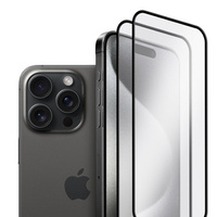 2x Загартоване скло для iPhone 15 Pro, ERBORD 3D для всього екрану