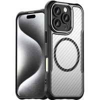 Чехол для iPhone 16 Pro Max, гибридный чехол Fusion Hybrid Carbon, для MagSafe, чёрный