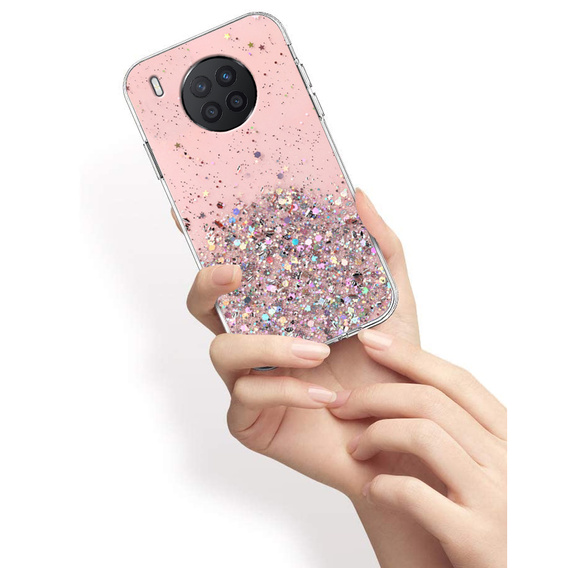 Чехол до Huawei Nova 8i, Glittery, розовый