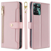 Откидной чехол для Oppo Reno 11F 5G, Wallet Zipper Pocket, розовый