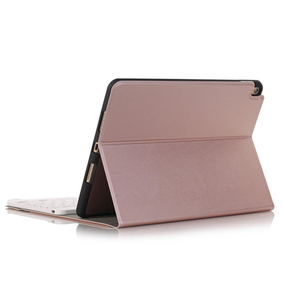 Чехол + клавиатура iPad 7/8/9 10.2 2019/2020/2021, розовый rose gold