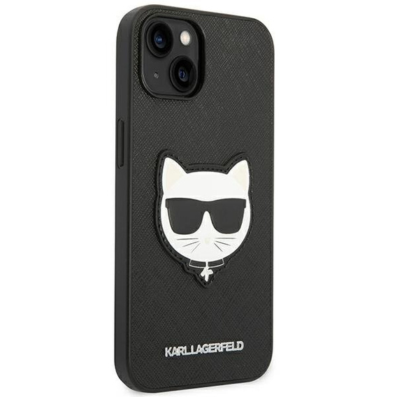 Чoхол Karl Lagerfeld до iPhone 14, Saffiano Choupette Head Patch, чорний