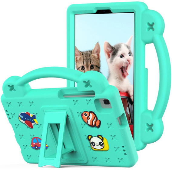 Дитячий чохол для планшета Samsung Galaxy Tab A7 Lite 8.7 T220/T225, Cute Patterns, з підставкою, зелений