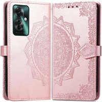 Откидной чехол для Oppo Reno 11F 5G, Mandala, розовый rose gold