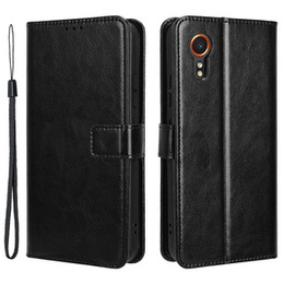 Футляр з клапаном для Samsung Galaxy Xcover 7, Crazy Horse Wallet, чорний