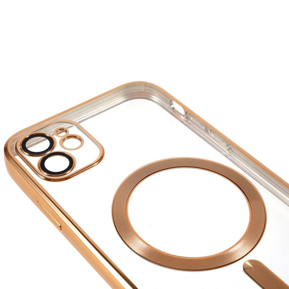 Чохол для iPhone 12, Electro MagSafe, золотий + Скло на екран