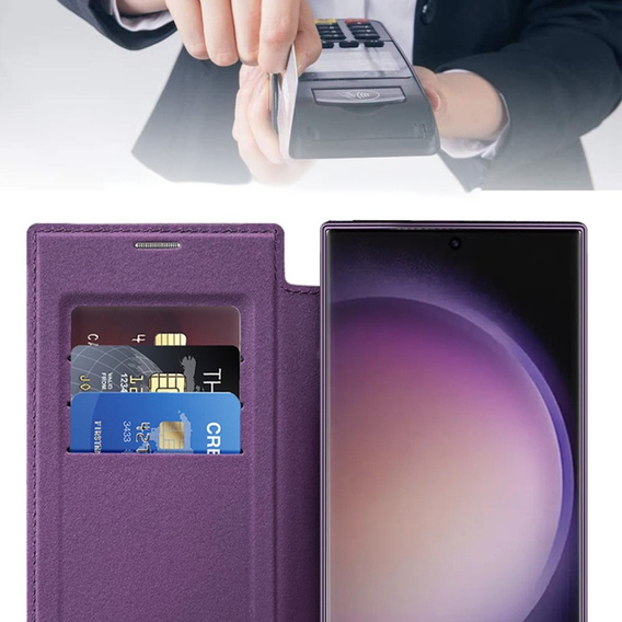 Чохол-книжка для Samsung Galaxy S24 Ultra, RFID Wallet MagSafe CamShield, фіолетовий