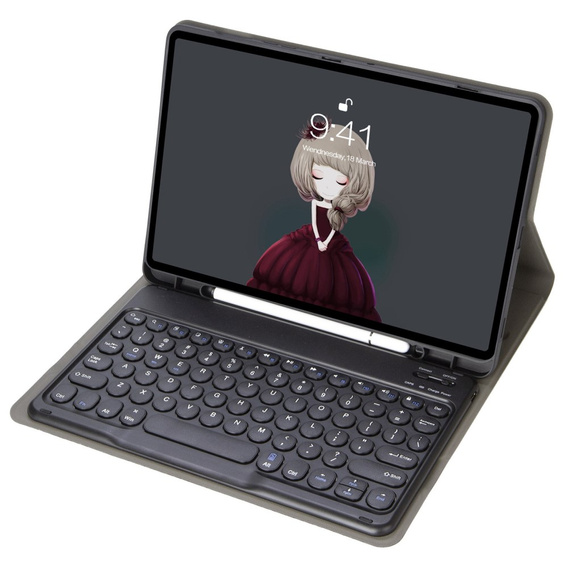 Чехол + клавиатура iPad 10.2" 2021/2020/2019 (9/8/7 gen.) / Air 10.5" 2019 (3 gen.), Leather Pen Slot, чёрный