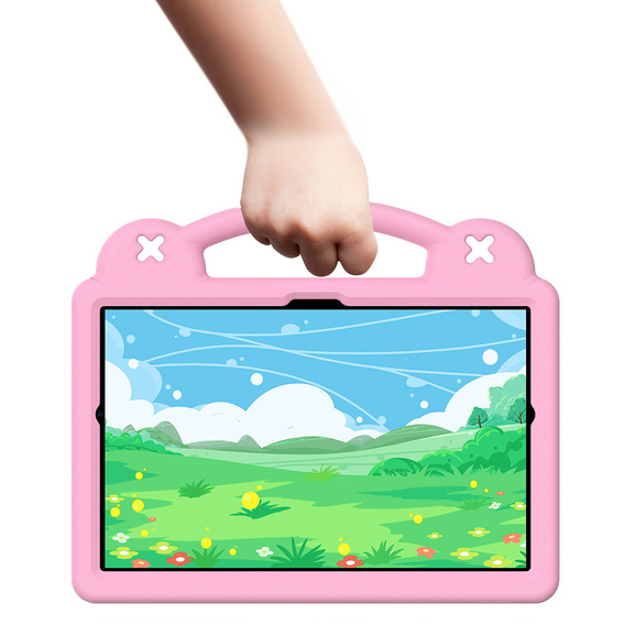 Детский чехол для Samsung Tab A8 10.5 X200 / X205, Cute Patterns, с подставкой, розовый