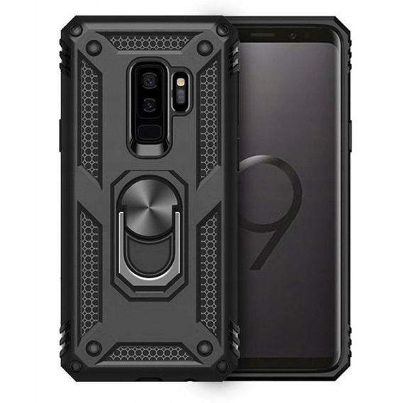 Бронированный Чехол до Samsung Galaxy S9+ Plus, Nox Case Ring, чёрный