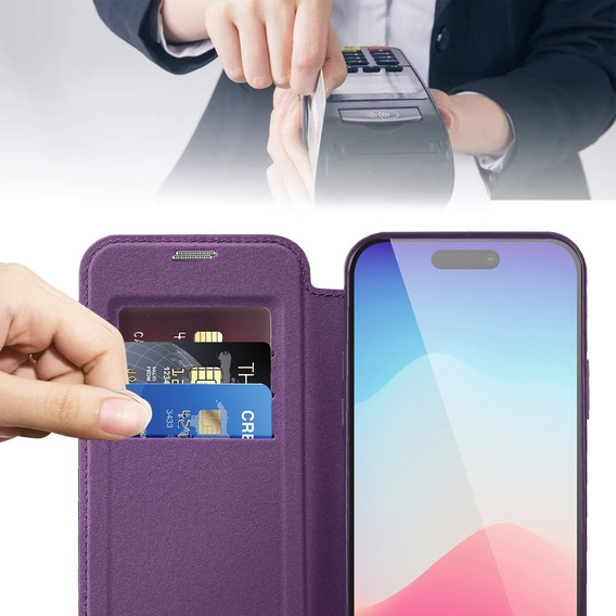 Откидной чехол для iPhone 14, RFID Wallet MagSafe CamShield, фиолетовый