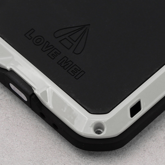 Чехол Love Mei до iPhone 14 Pro Max, armored with glass, серебряный
