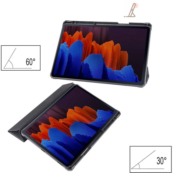 Чохол для Samsung Galaxy Tab S7 Plus / Tab S7 FE, Smartcase Hybrid, з місцем для стилуса, чорний