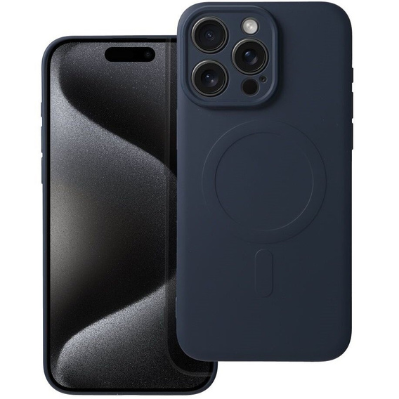 ERBORD Чехол Silicone Mag Cover для iPhone 15 Pro, титаново-синий