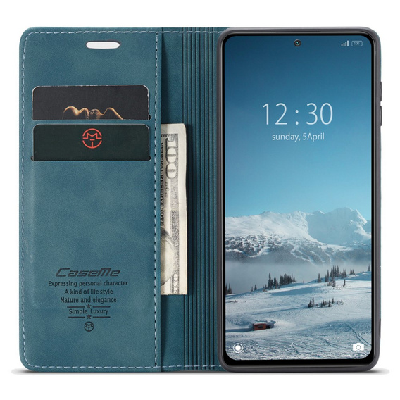 Чехол CASEME для Xiaomi Redmi Note 11 Pro 4G/5G, Leather Wallet Case, зелёный