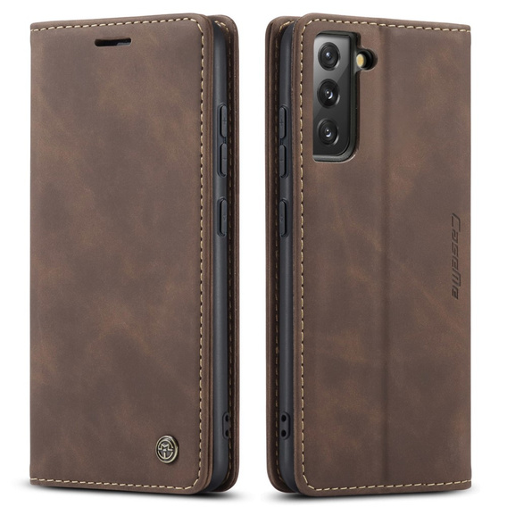 Чехол CASEME для Samsung Galaxy S22+ Plus 5G, Leather Wallet Case, кофе