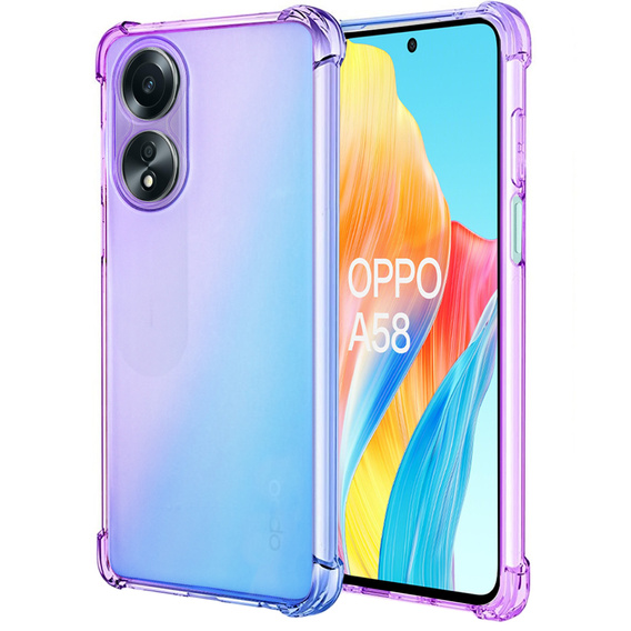 Чохол для Oppo A58 4G, Gradient Dropproof, Фіолетовий / синій