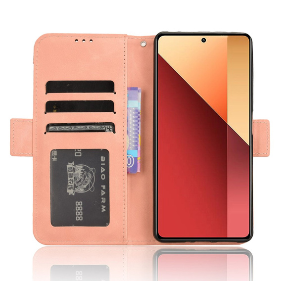 Откидной чехол для Xiaomi Redmi Note 13 Pro 4G, Card Slot, розовый