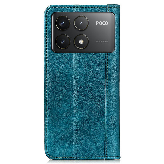 Чохол-фліп для Xiaomi Poco F6 Pro, Split Leather, зелений