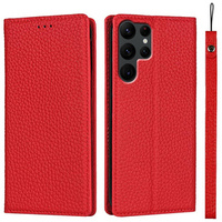 Шкіряний чохол для Samsung Galaxy S22 Ultra, ERBORD Grain Leather, червоний