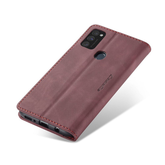 Чехол CASEME для Samsung Galaxy M21, Leather Wallet Case, бордовый