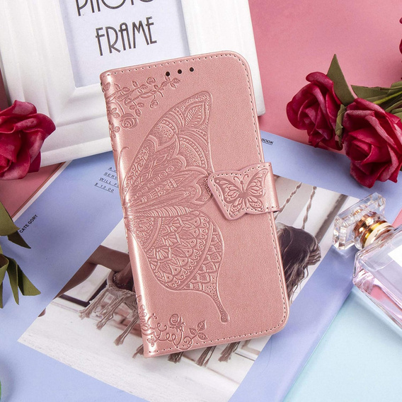 Чохол-книжка для Oppo A40 / Oppo A40m, Butterfly, рожевий rose gold