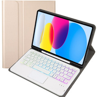 Чохол з підсвічуванням bluetooth touchpad-клавіатури для iPad 10.9" 2022 (10 gen.), золотий