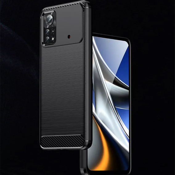 Чехол до Xiaomi Poco M4 Pro 4G, Carbon, чёрный