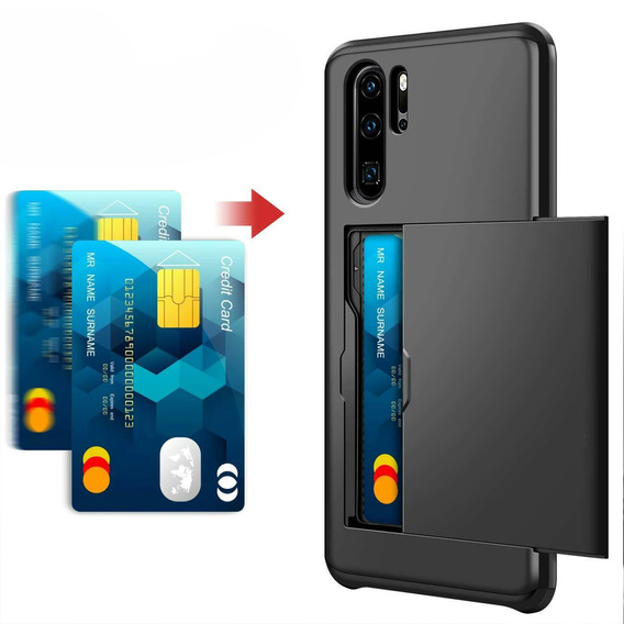 Чехол до Huawei P30 Pro, Sliding Card Holder, чёрный