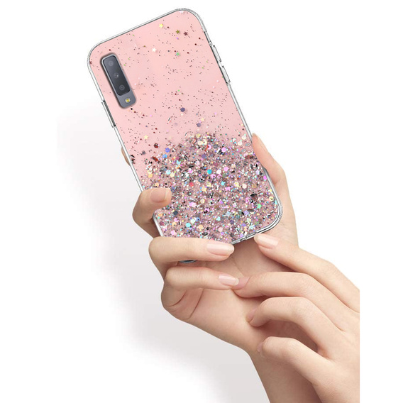 Чехол до Samsung Galaxy A7 2018, Glittery, розовый