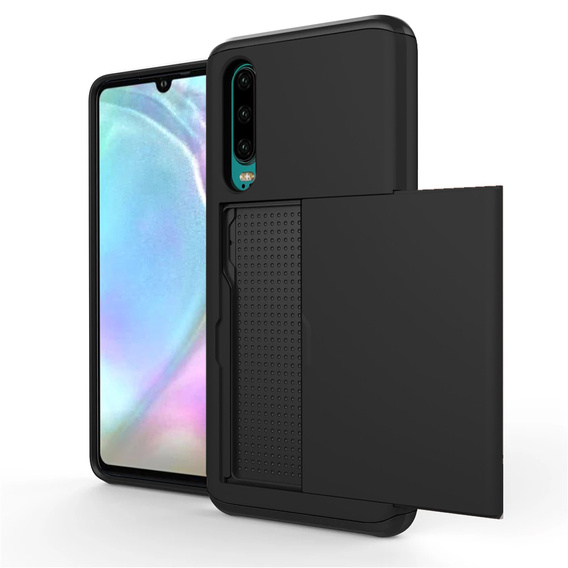 Чoхол до Huawei P30, Sliding Card Holder, чорний