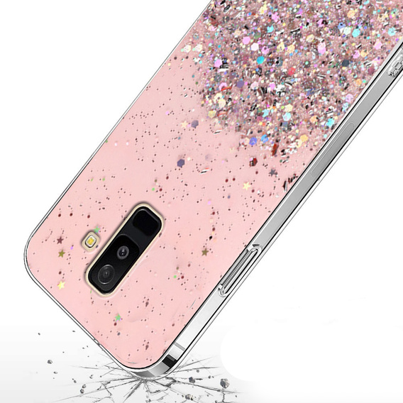 Чoхол до Samsung Galaxy A6 Plus 2018, Glittery, рожевий