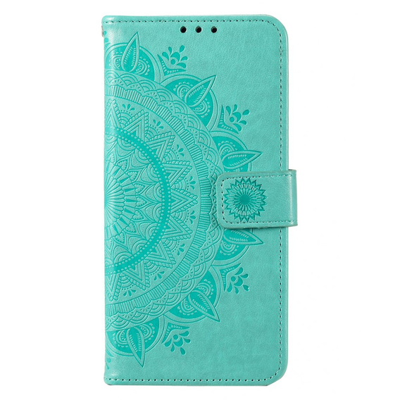 Откидной чехол для Motorola Moto E13, Mandala Flower, зелёный