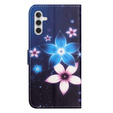 Откидной чехол для Samsung Galaxy M15 5G, Wallet, Blue Flower