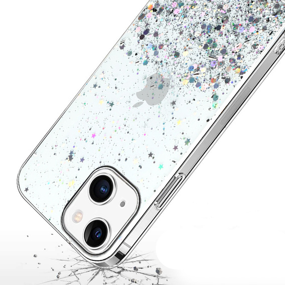 Чехол до iPhone 13 Mini, Glittery, прозрачный