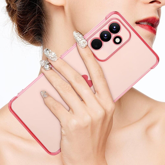 Чохол для Samsung Galaxy S23 FE, Electro heart, рожевий rose gold + Full Glue Ceramic Glass