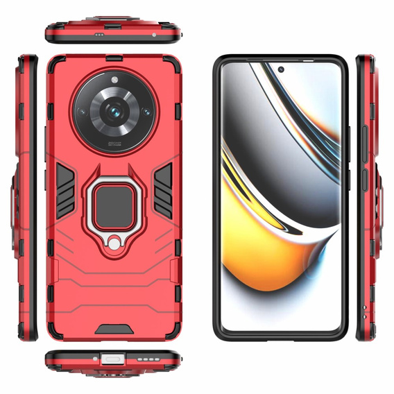 Чoхол до Realme 11 Pro / 11 Pro +, Kickstand Ring, червоний