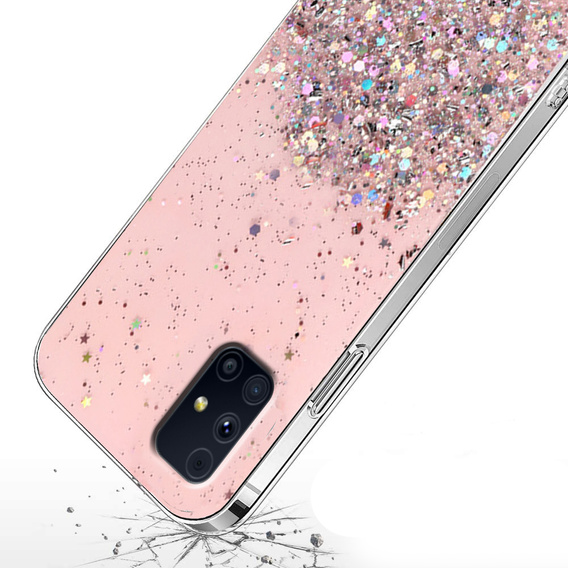 Чехол до Samsung Galaxy M31s, Glittery, розовый