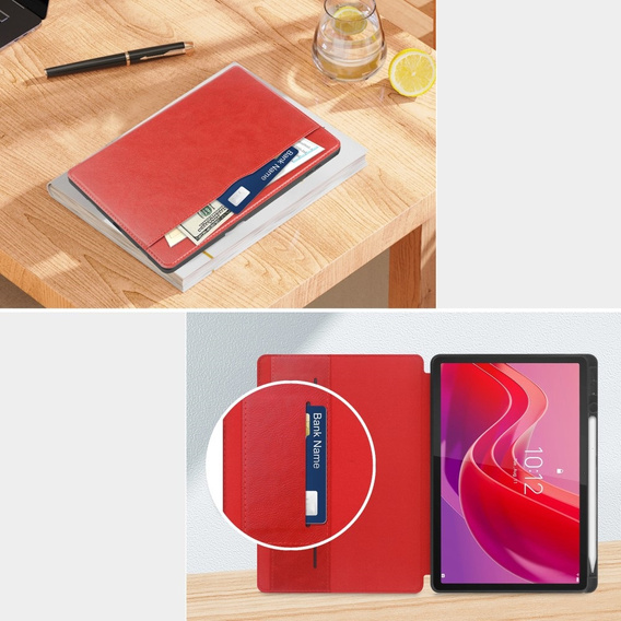 Чохол для Lenovo Tab M11, Business Card and Pen Slot, червоний