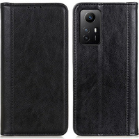 Чехол до Xiaomi Redmi Note 12S, Wallet Litchi Leather, чёрный