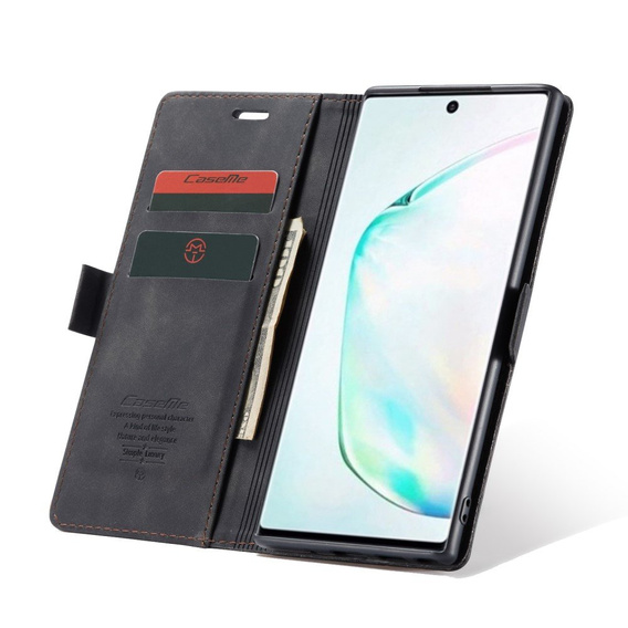 Чехол CASEME для Samsung Galaxy Note 10 Plus/5G, Leather Wallet Case, чёрный