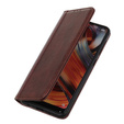 Чехол до Samsung Galaxy S24, Wallet Litchi Leather, коричневый