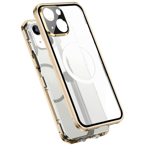 Магнітний чохол Dual Glass MagSafe для iPhone 13, золотий