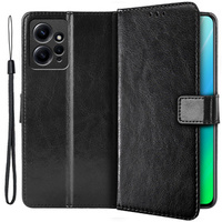 Футляр з клапаном для Xiaomi Redmi Note 12 4G, Crazy Horse Wallet, чорний