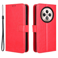 Откидной чехол для Oppo Reno 12FS / 12F, Crazy Horse Wallet, красный